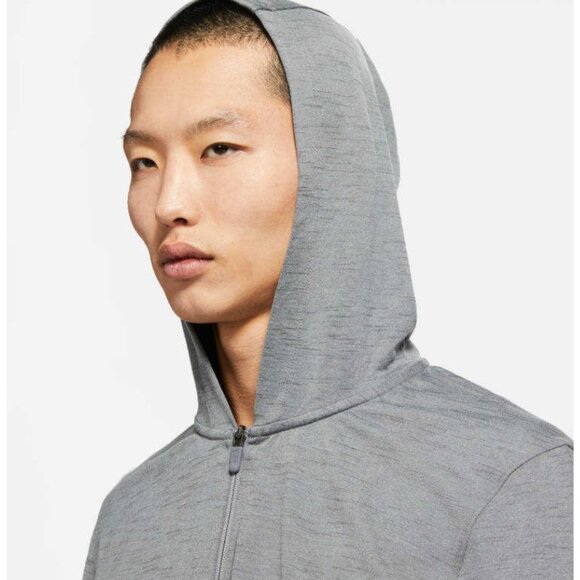 Nike Yoga Full Zip Hoodie Jacket Mens L Static Gray Dri-fit Lightweight Lounge - Picture 2 of 10